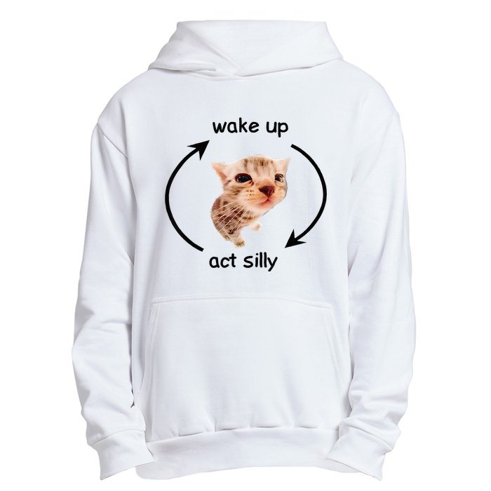 Wake Up Act Silly Cat Wake Up Act Silly Cat Urban Pullover Hoodie