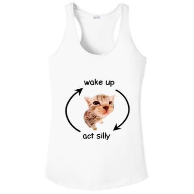 Wake Up Act Silly Cat Wake Up Act Silly Cat Ladies PosiCharge Competitor Racerback Tank