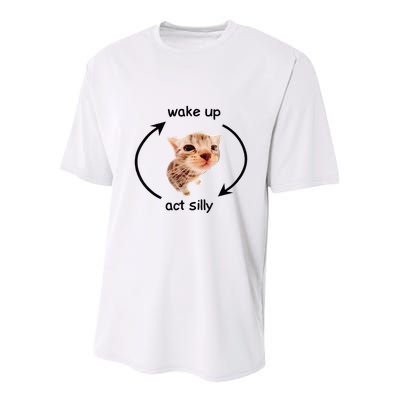 Wake Up Act Silly Cat Wake Up Act Silly Cat Youth Performance Sprint T-Shirt