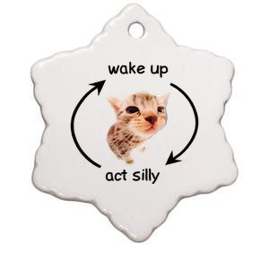 Wake Up Act Silly Cat Wake Up Act Silly Cat Ceramic Star Ornament