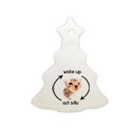 Wake Up Act Silly Cat Wake Up Act Silly Cat Ceramic Tree Ornament