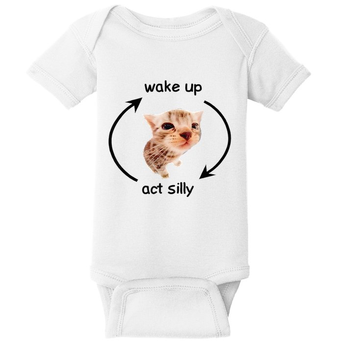 Wake Up Act Silly Cat Wake Up Act Silly Cat Baby Bodysuit