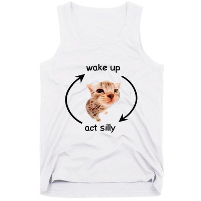 Wake Up Act Silly Cat Wake Up Act Silly Cat Tank Top
