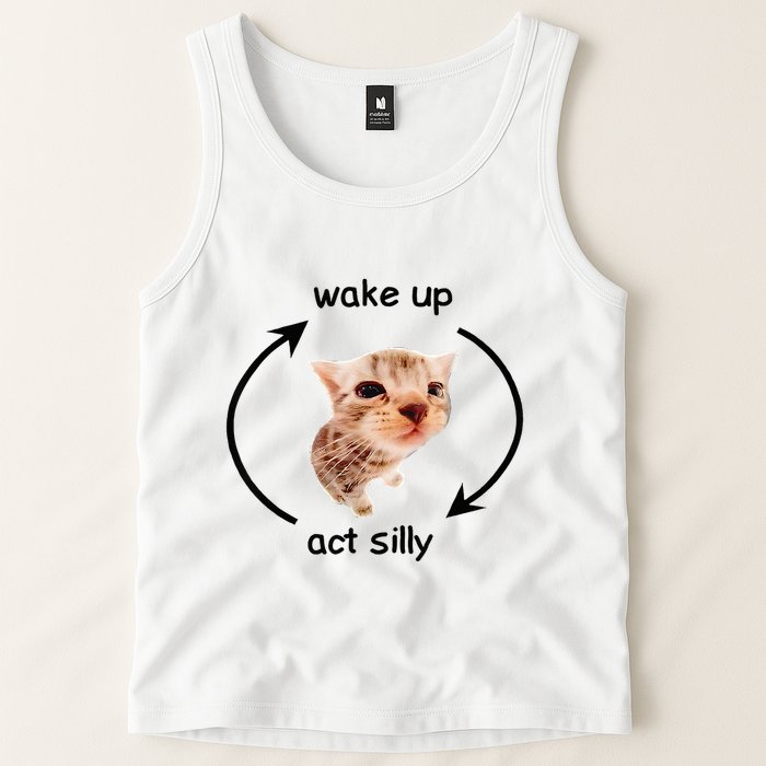 Wake Up Act Silly Cat Wake Up Act Silly Cat Tank Top