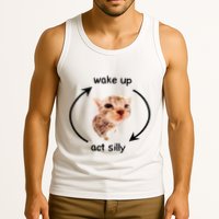Wake Up Act Silly Cat Wake Up Act Silly Cat Tank Top