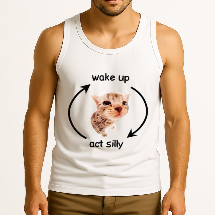 Wake Up Act Silly Cat Wake Up Act Silly Cat Tank Top