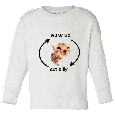 Wake Up Act Silly Cat Wake Up Act Silly Cat Toddler Long Sleeve Shirt