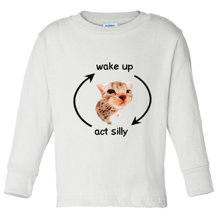 Wake Up Act Silly Cat Wake Up Act Silly Cat Toddler Long Sleeve Shirt