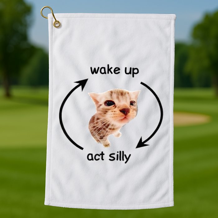 Wake Up Act Silly Cat Wake Up Act Silly Cat Golf Towel