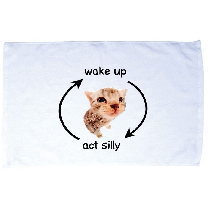 Wake Up Act Silly Cat Wake Up Act Silly Cat Microfiber Hand Towel