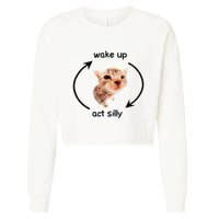 Wake Up Act Silly Cat Wake Up Act Silly Cat Cropped Pullover Crew