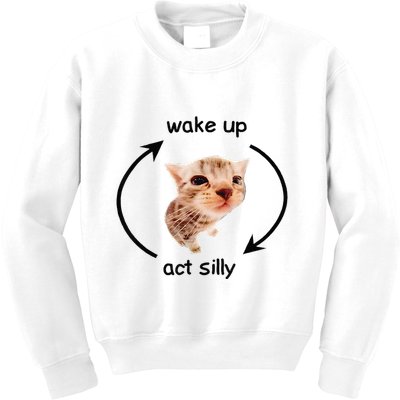 Wake Up Act Silly Cat Wake Up Act Silly Cat Kids Sweatshirt