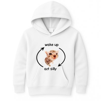 Wake Up Act Silly Cat Wake Up Act Silly Cat Kids Hoodie