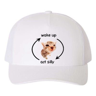 Wake Up Act Silly Cat Wake Up Act Silly Cat Yupoong Adult 5-Panel Trucker Hat