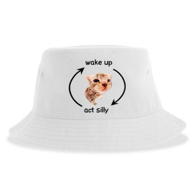 Wake Up Act Silly Cat Wake Up Act Silly Cat Sustainable Bucket Hat