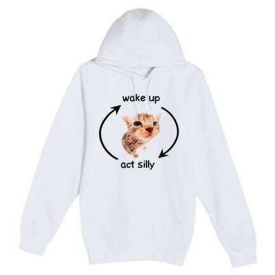 Wake Up Act Silly Cat Wake Up Act Silly Cat Premium Pullover Hoodie