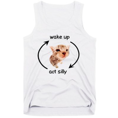 Wake Up Act Silly Cat Wake Up Act Silly Cat Tank Top