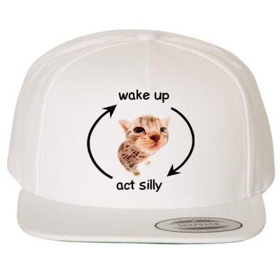 Wake Up Act Silly Cat Wake Up Act Silly Cat Wool Snapback Cap