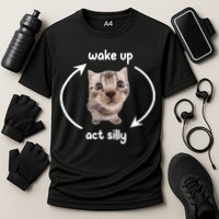 Wake Up Act Silly Cat Wake Up Act Silly Cat Women Cooling Performance Crew T-Shirt