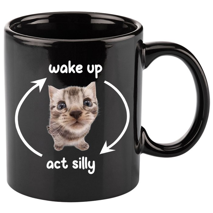 Wake Up Act Silly Cat Wake Up Act Silly Cat Women 11oz C Handle Ceramic Mug
