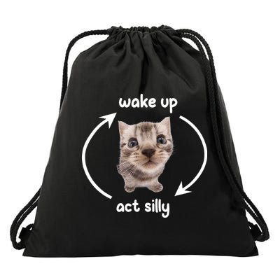 Wake Up Act Silly Cat Wake Up Act Silly Cat Women Drawstring Bag