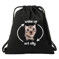 Wake Up Act Silly Cat Wake Up Act Silly Cat Women Drawstring Bag
