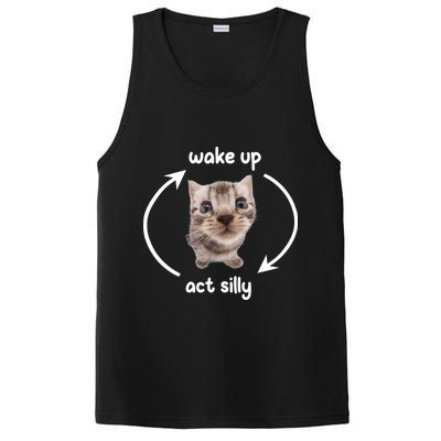 Wake Up Act Silly Cat Wake Up Act Silly Cat Women PosiCharge Competitor Tank