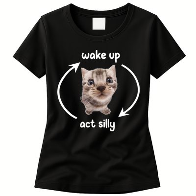 Wake Up Act Silly Cat Wake Up Act Silly Cat Women Womens T-Shirt