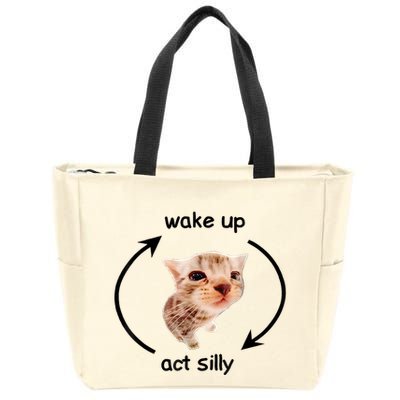 Wake Up Act Silly Cat | Wake Up Act Silly Cat Kids Women Men Zip Tote Bag