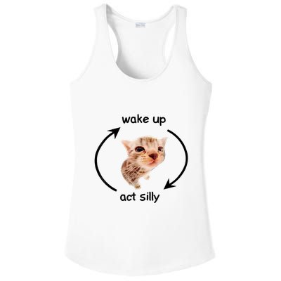 Wake Up Act Silly Cat | Wake Up Act Silly Cat Kids Women Men Ladies PosiCharge Competitor Racerback Tank