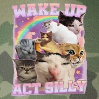 Wake Up Act Silly Funny Cat Meme Lover Cat Legacy Tie Dye Trucker Hat