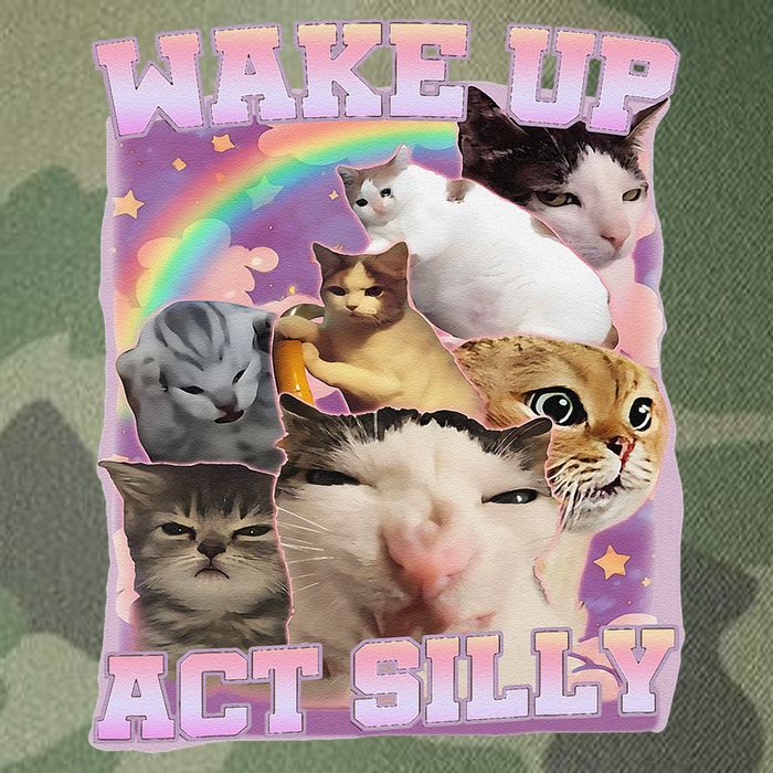 Wake Up Act Silly Funny Cat Meme Lover Cat Legacy Tie Dye Trucker Hat