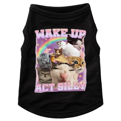 Wake Up Act Silly Funny Cat Meme Lover Cat Doggie Tank