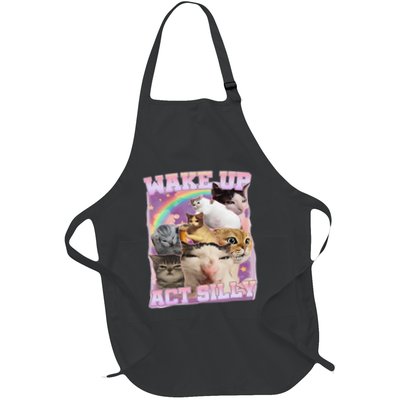 Wake Up Act Silly Funny Cat Meme Lover Cat Apron