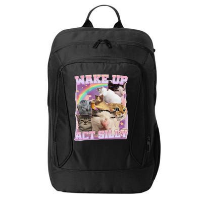 Wake Up Act Silly Funny Cat Meme Lover Cat City Backpack