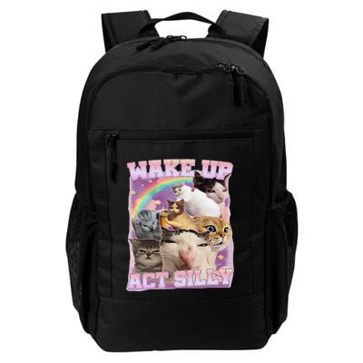 Wake Up Act Silly Funny Cat Meme Lover Cat Backpack