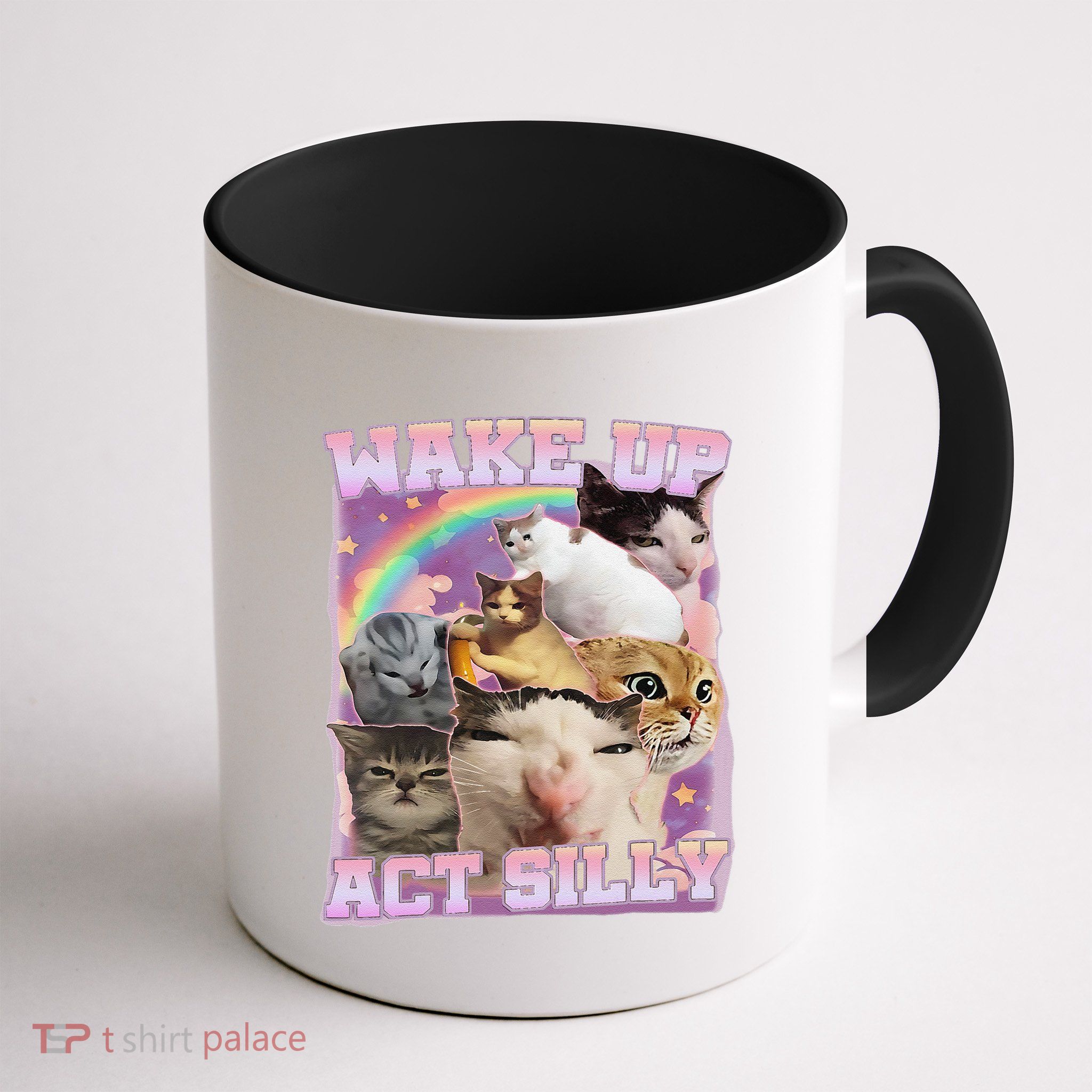 Wake Up Act Silly Funny Cat Meme Lover Cat Mug