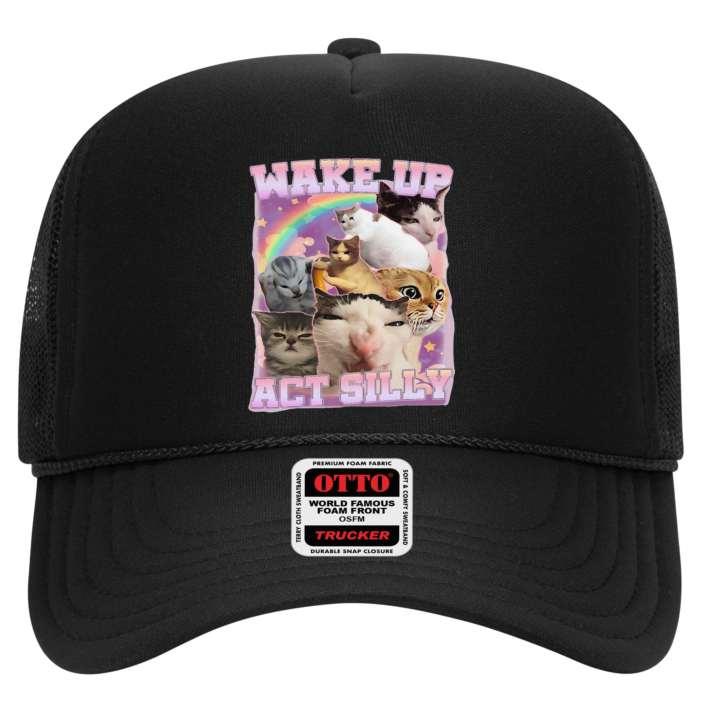 Wake Up Act Silly Funny Cat Meme Lover Cat Hat