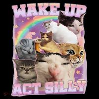 Wake Up Act Silly Funny Cat Meme Lover Cat Tank Top