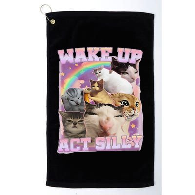 Wake Up Act Silly Funny Cat Meme Lover Cat Golf Towel