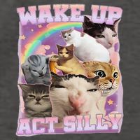 Wake Up Act Silly Funny Cat Meme Lover Cat Vector Backpack