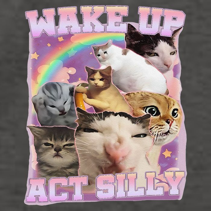 Wake Up Act Silly Funny Cat Meme Lover Cat Vector Backpack