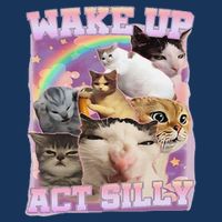 Wake Up Act Silly Funny Cat Meme Lover Cat Infant Baby Jersey Bodysuit