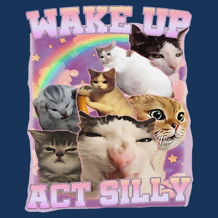 Wake Up Act Silly Funny Cat Meme Lover Cat Infant Baby Jersey Bodysuit