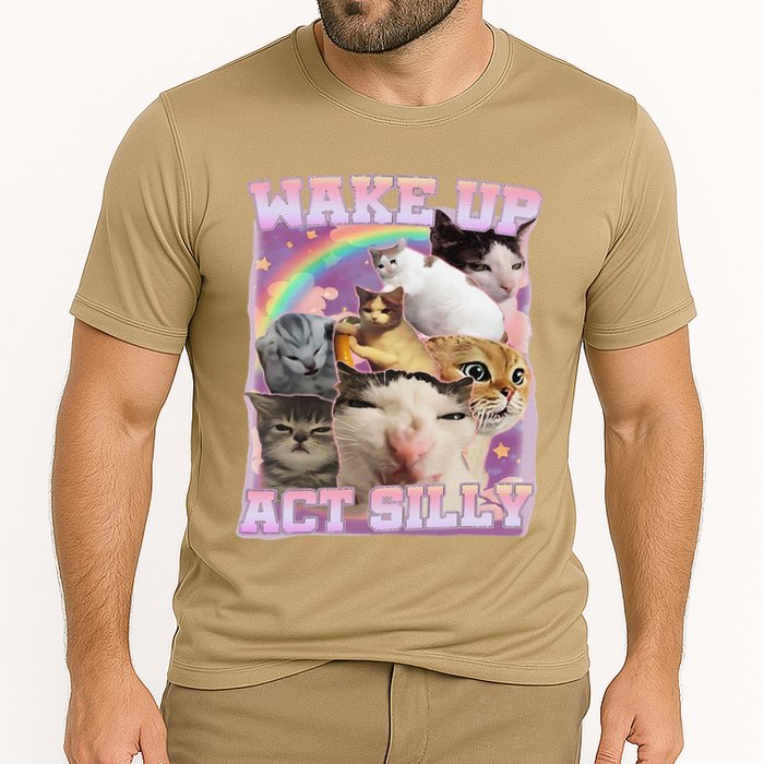 Wake Up Act Silly Funny Cat Meme Lover Cat Performance Shirt