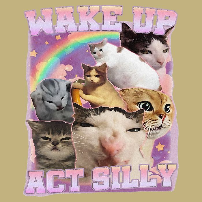 Wake Up Act Silly Funny Cat Meme Lover Cat Performance Shirt