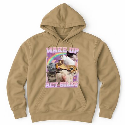 Wake Up Act Silly Funny Cat Meme Lover Cat Hoodie