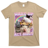 Wake Up Act Silly Funny Cat Meme Lover Cat T-Shirt