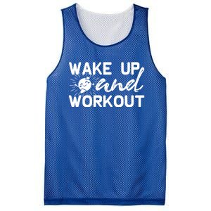 Wake Up And Workout Gift Funny Exercise Gift Mesh Reversible Basketball Jersey Tank