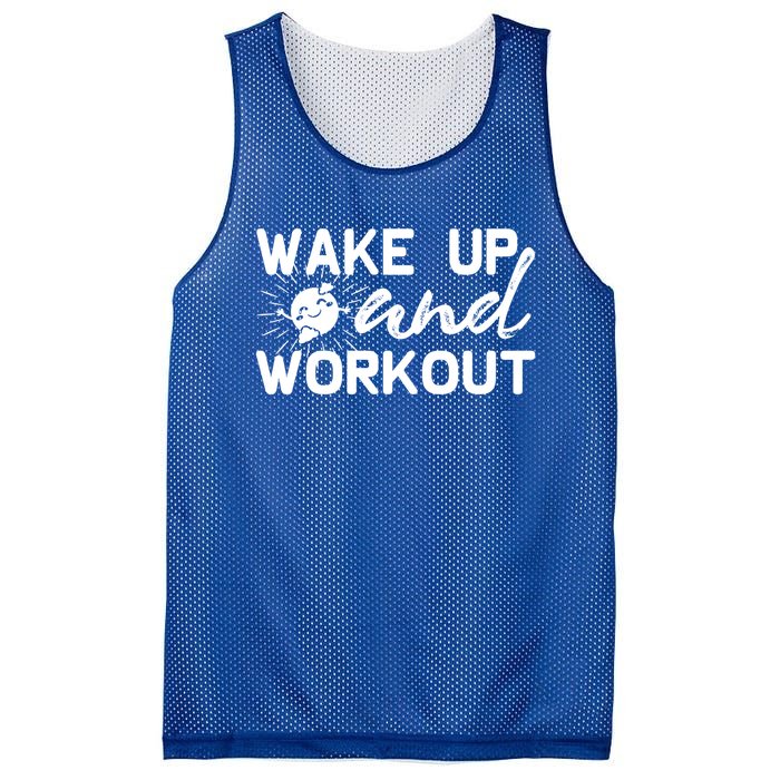 Wake Up And Workout Gift Funny Exercise Gift Mesh Reversible Basketball Jersey Tank